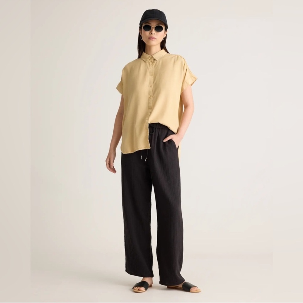 NWT Quince Gauze Beach Pants – Black – Size XL